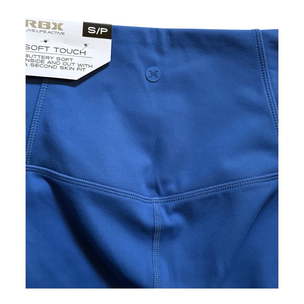 NWT Women’s High Waisted Blue Cropped Compression Leggings! Small! - Picture 3 of 8
